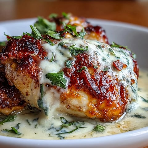 Keto creamy poblano chicken with roasted cauliflower, served on a rustic plate with vibrant green cilantro garnish.