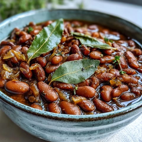 Slow-simmered creamy pinto beans in a pot, ready for chili or a side.
