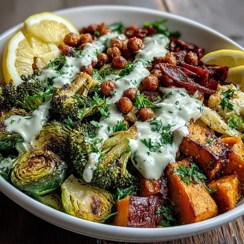 Roasted Veggie Chickpea Bowls Maple Dijon Tahini