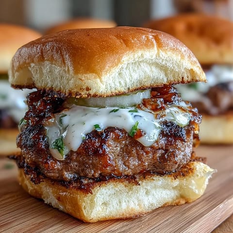 Mini smash burger rolls with juicy beef patties, melted cheddar, and tangy pickles on soft slider buns.  