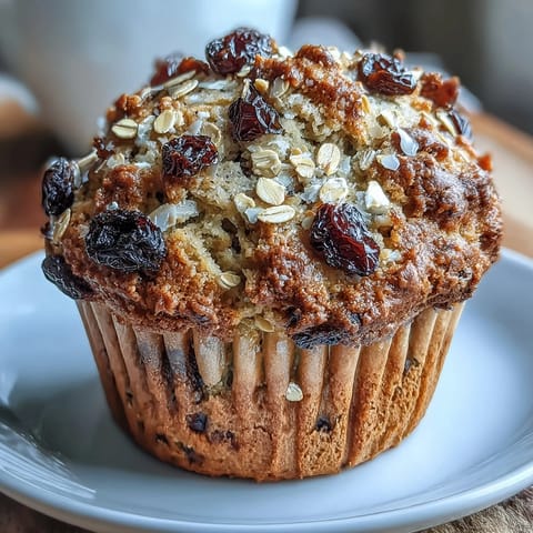Golden Irish soda bread muffins bursting with juicy raisins and hearty oats, perfect for a cozy breakfast or afternoon tea.