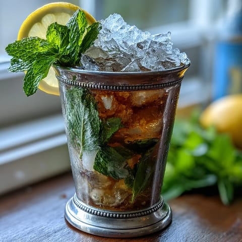 Refreshing Kentucky Derby mocktails with crushed ice, mint syrup, and ginger ale, served in mini glasses with vibrant lemon and mint garnish.