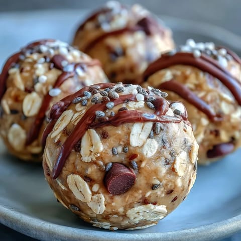 Delicious snack-sized protein balls with peanut butter, showcasing oats.
