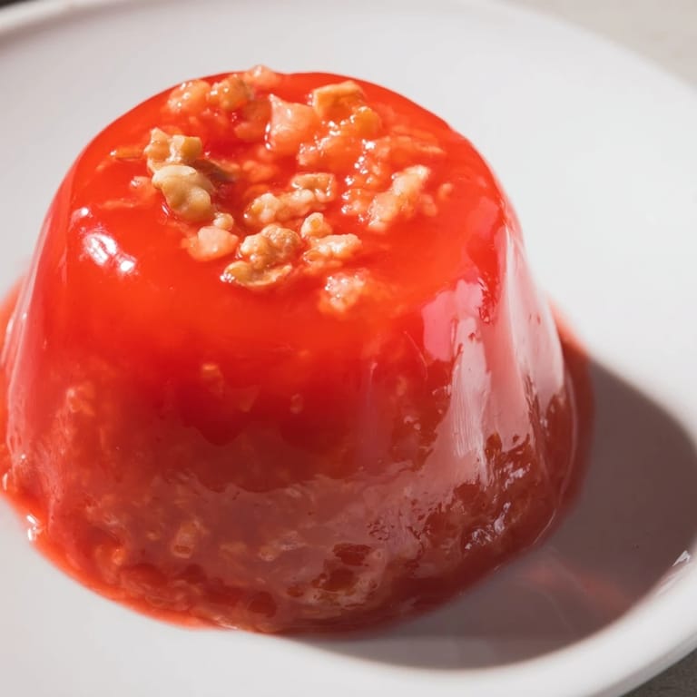 A colorful slice of classic Jell-O Salad, showcasing the gelatin's jiggly texture and vibrant fruit.