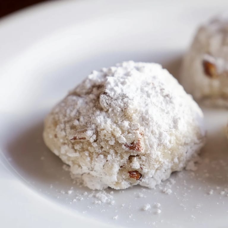 Melt-in-your-mouth Mexican Wedding Cookies with a snowy powdered sugar coating, perfect for sharing.
