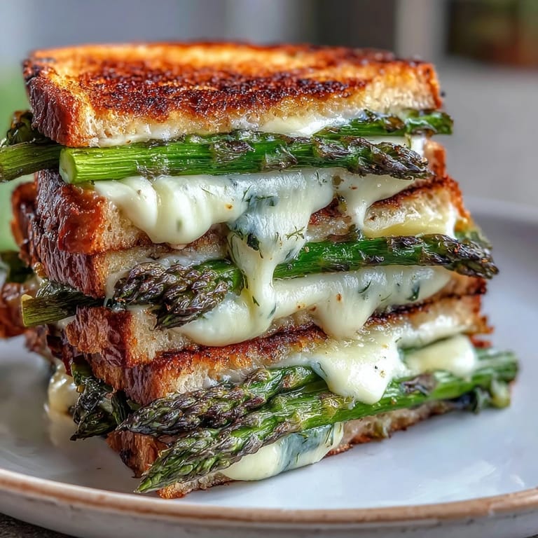 Savory Asparagus and Brie Grilled Cheese, perfect with a side of tomato soup today.