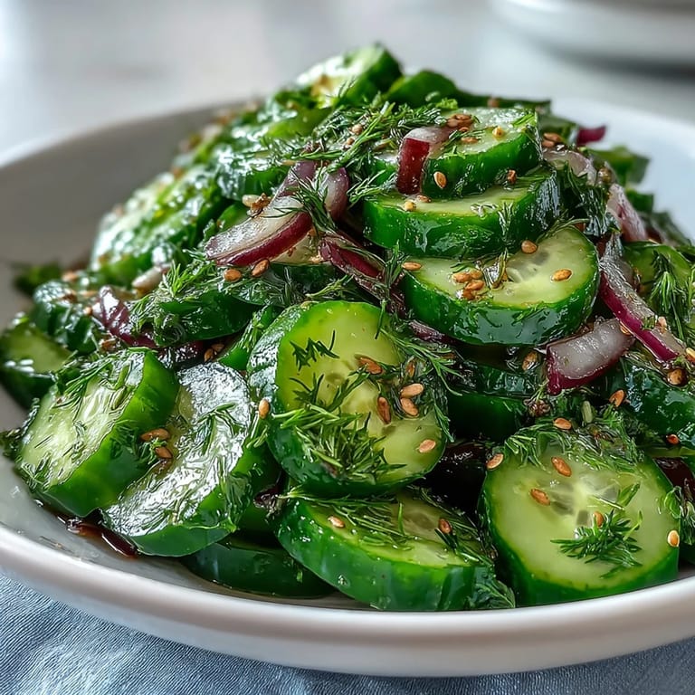 Bright, gluten-free Refreshing Crunchy Cucumber Salad featuring julienned carrots and cherry tomatoes tossed in a light vinaigrette.