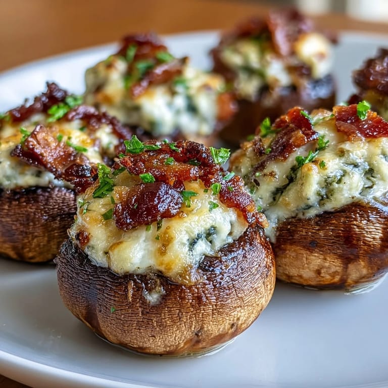 Mouthwatering keto stuffed mushrooms baked to golden perfection, perfect for parties or healthy snacking.