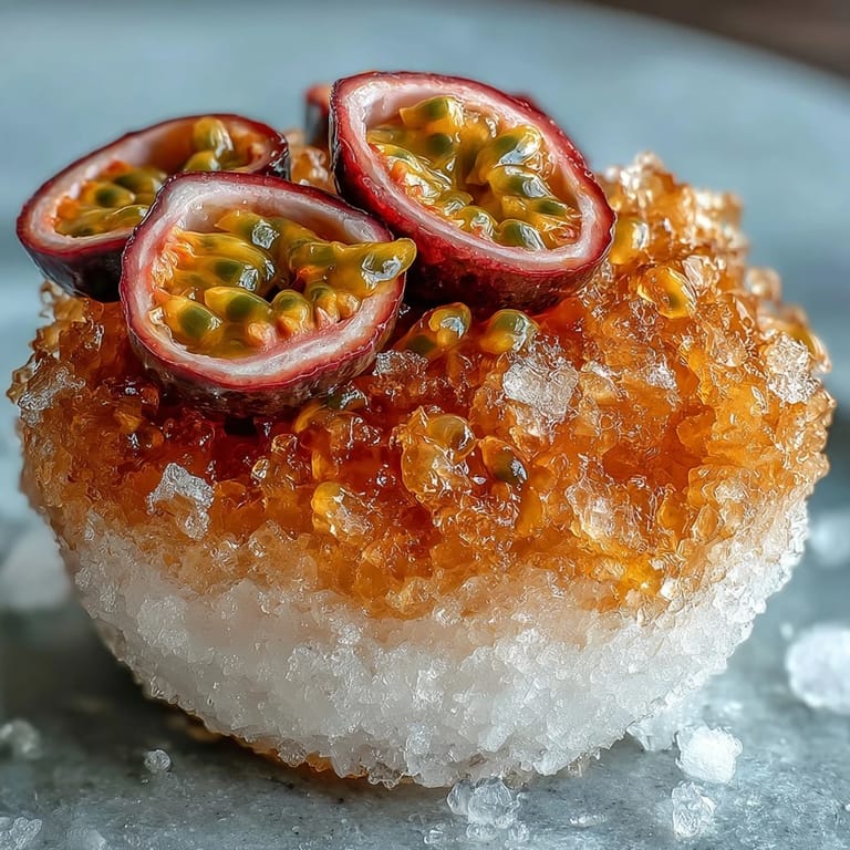 Vegan passionfruit granita with a tangy-sweet balance, offering a stunning, colorful treat ideal for dairy-free and gluten-free diets.