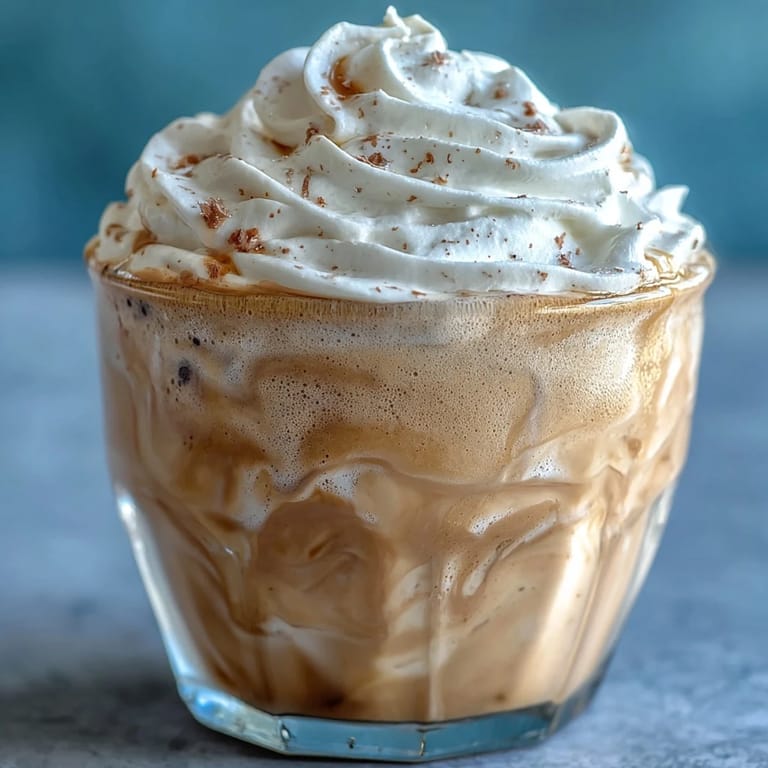 Light and frothy vanilla bean frappuccino made with almond milk and a hint of maple syrup, perfect for a guilt-free coffee indulgence.