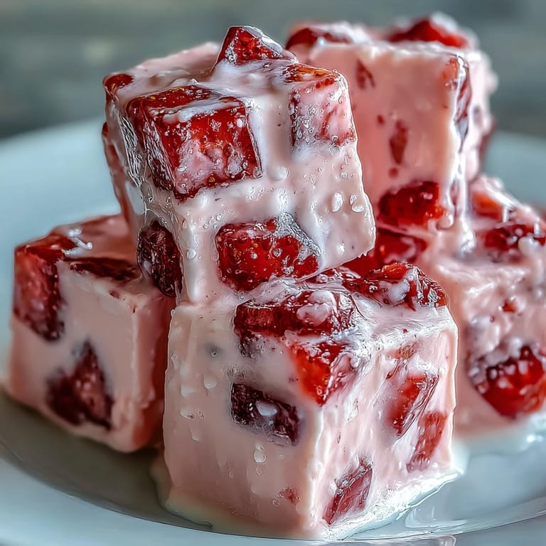 Shimmering Strawberry Rose Gelatin Mosaic Cake, a refreshing layered dessert delight.