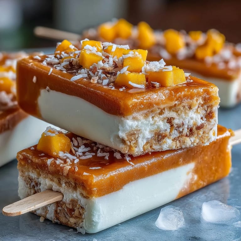 Bright, refreshing Vegan Mango Coconut Popsicles, a perfect frozen dairy-free dessert for summer.