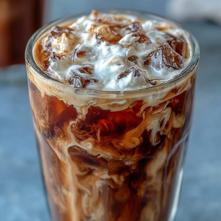 Refreshing cold brew coffee topped with luscious homemade vanilla sweet cream, perfect for summer.