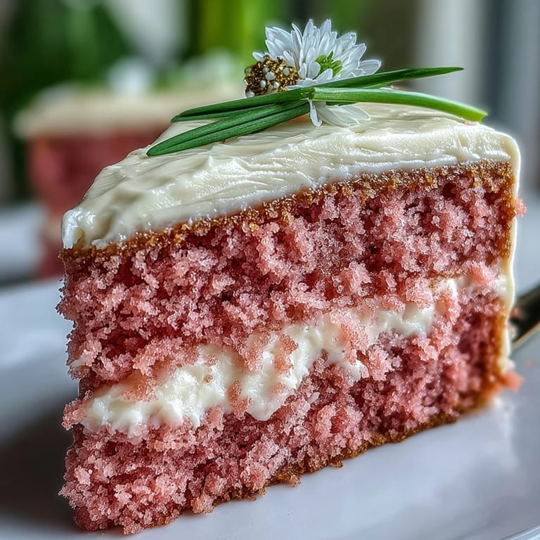 Decadent Bridall Shower Rosé Velvet Cake, delicately frosted and gilded for celebration.