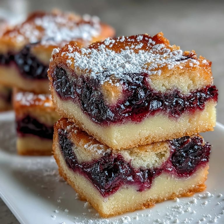 Bright, tangy blackberry lemon bars swirled atop buttery shortbread, a delightful treat.