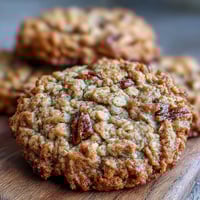 Vegan banana oat breakfast cookies with cinnamon, golden and chewy, topped with raisins for a naturally sweet morning treat.