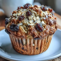Golden Irish soda bread muffins bursting with juicy raisins and hearty oats, perfect for a cozy breakfast or afternoon tea.