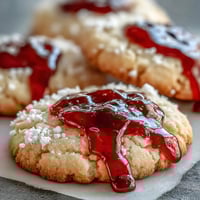 Halloween Vampire Bite Sugar Cookies with glossy red icing blood drips from dramatic fang marks on soft, buttery cookies.