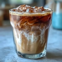 Iced brown sugar oat milk shaken espresso with creamy oat milk and warm cinnamon notes.