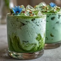 Perfect Mother's Day Iced Matcha Latte with creamy vanilla cold foam.