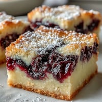 Chewy blackberry lemon bars with a golden shortbread crust, perfect for dessert.